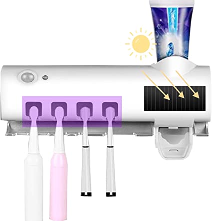 Esterilizador de Cepillos con Panel Solar + Dispensador Automático de Pasta Dental(+3. Dto: 14.31%)-UV-ZK333181