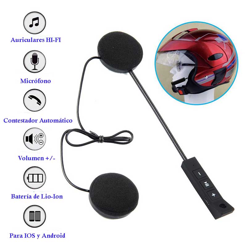 Auriculares Bluetooth para Casco de Moto(+3. Dto: 7.85%)-BT8