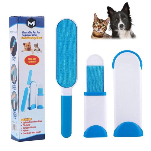 Cepillo Removedor de Pelusa de Mascota con Base de Autolimpieza + Mini Cepillo Portátil(+3. Dto: 9.82%)-ZW1696