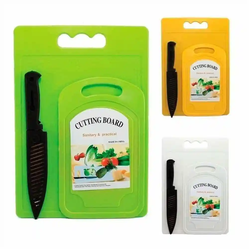Set 2 Tablas de Picar (29 x 19 cm-25 x 15 cm)+Cuchillo con Estuche(+3. Dto:12.28%)-JAH16037