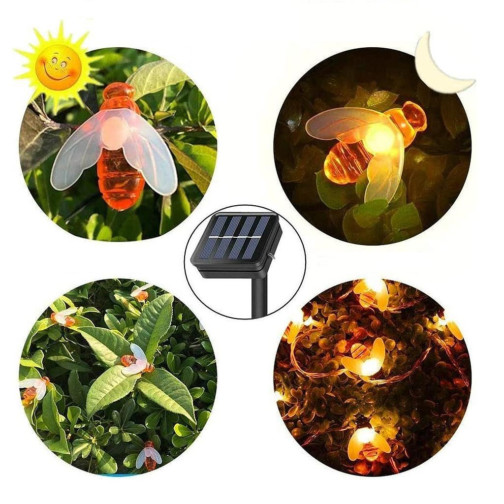 Guirnalda Solar Impermeable Tipo Abeja, 40 Puntos(+3. Dto: 14.91%)-LED-Y-29