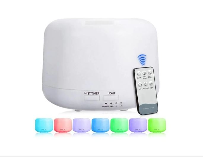 Humidificador, Difusor de Aromas, Lámpara LED. 500ML + Control Remoto(+3. Dto: 7.7%)-Plus0206