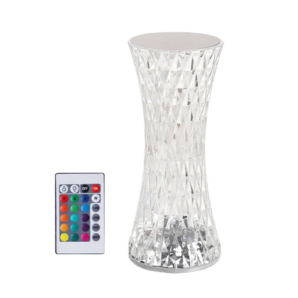 Lámpara LED Tipo Florero Cristal Diamante, Touch, Recargable, RGB, 7.5x19 cm(+3. Dto: 7.15%)-L5
