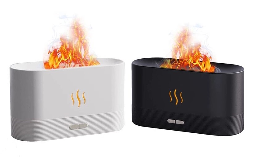 Humidificador, Difusor de Aromas con Efecto Fuego, 180ML, 17 X 10 cm(+3. Dto: 7.7 %)-CX-8001