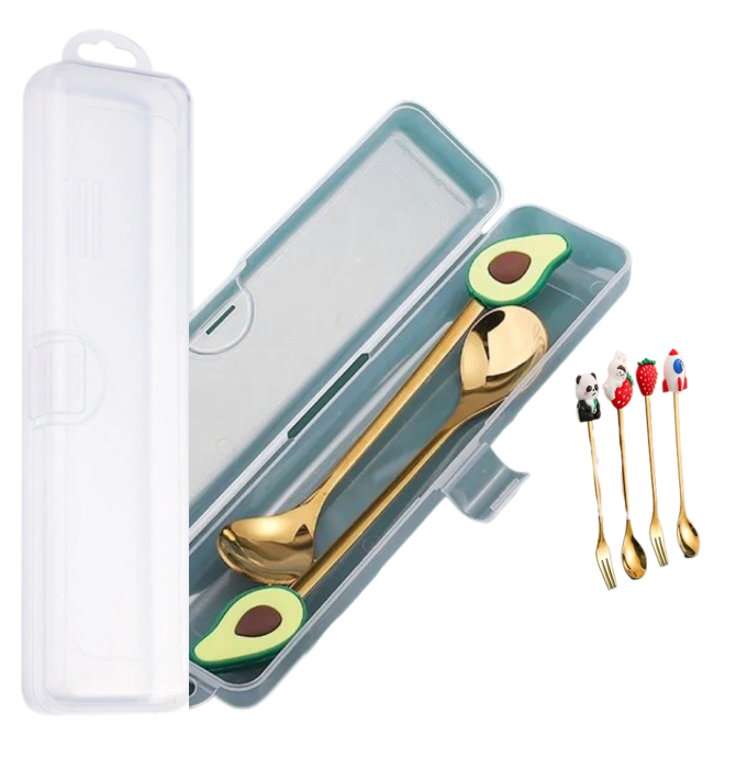 Juego de Cubiertos Dorados 2 Piezas, Cuchara+Tenedor+Estuche(+3. Dto: 11.33%)-ZF-409