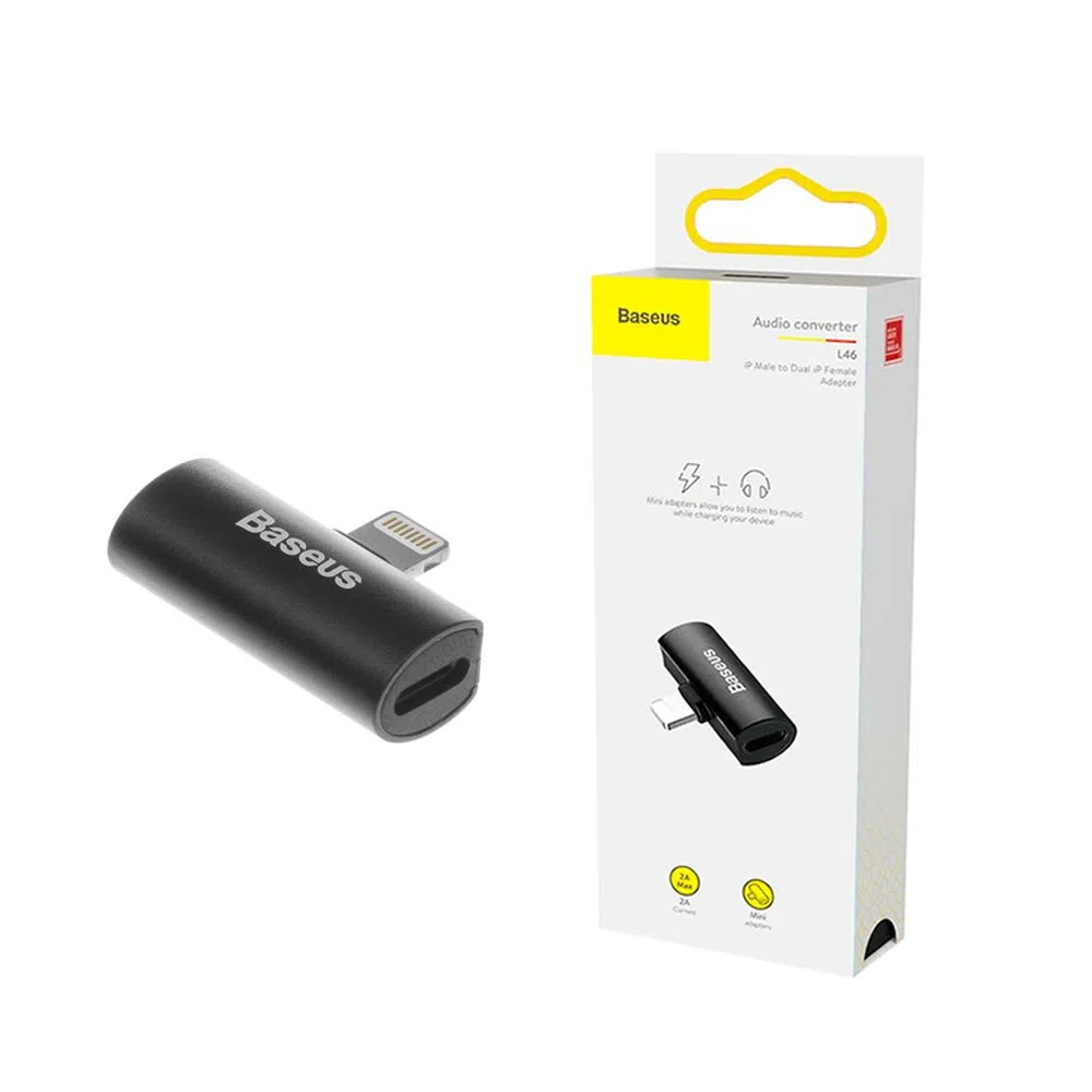 Baseus, Adaptador Tipo Iphone para Audífonos y Carga(+3. Dto: 10.72%)-CAL46-01