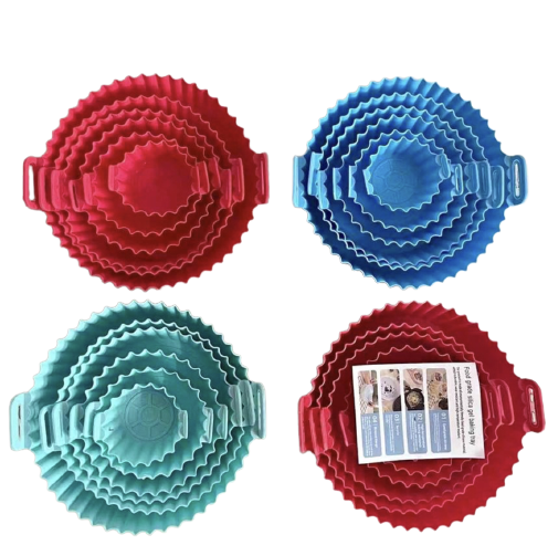Pack, 6 Recipientes de Silicona para Freidora de Aire(6, 8,10, 12, 14, 20 cm)(+3. Dto: 25.06 %)-Plus0234