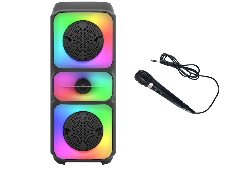 Parlante Portátil LED, Bluetooth, 20W, Radio FM, 39 cm + Micrófono de Cable(+3. Dto: 6.9 %)-MS-3629BT-M