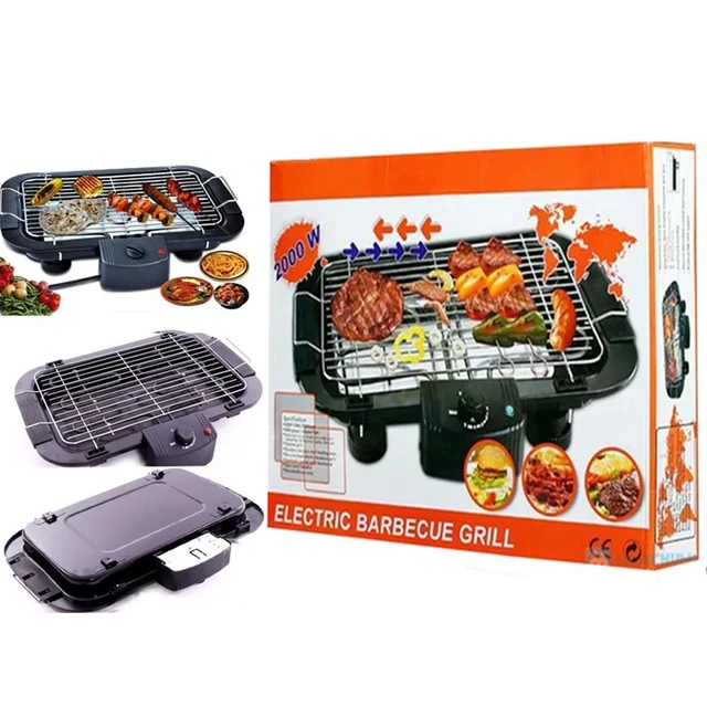 Parrilla Eléctrica Desmontable, Rejilla Ajustable, BBQ, 2000W(+3. Dto: 8%)-V-722