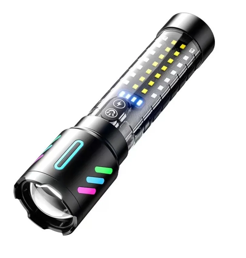 Linterna LED Recargable, Power Bank, Aleación de Aluminio, Zoom(+3. Dto: 6.78%)-KH-W519-H