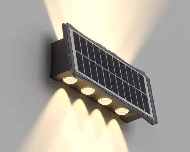 Lámpara Solar para Pared, Luces LED Blancas y Cálidas, Iluminación Superior e Inferior(+3. Dto: 10.01%)-BK-8