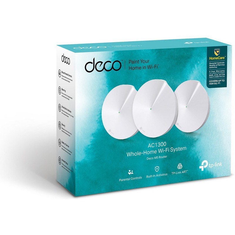 Tp-Link, TP-DECO-M5, Sistema Amplificador, Repetidor WiFi Mesh AC1300MBPS Dual (PACK X 3), (+3. Dto: 1.05 %)-M5