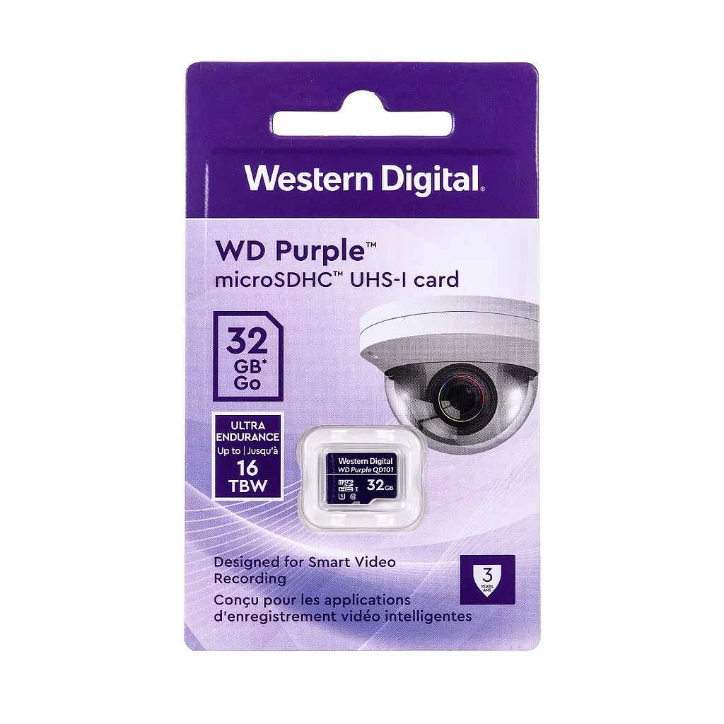 Micro SD, WD PURPLE, Clase 10, 32GB-HDD(+3. Dto: 5.45%)-SDWD32GB