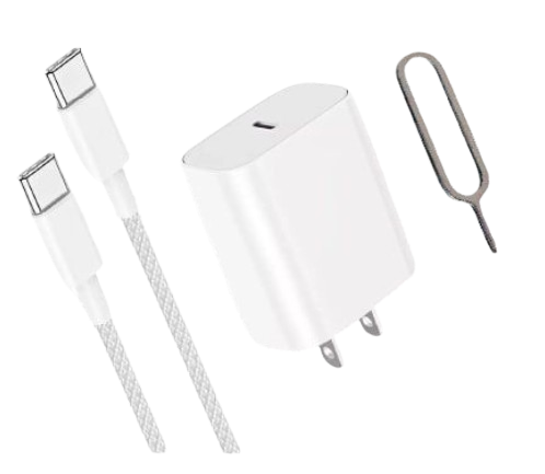 Cargador, Adaptador 30W de Iphone + Cable Trenzado tipo C a C + Pincho para SIM(+3. Dto: 12.52%)-SN-1691