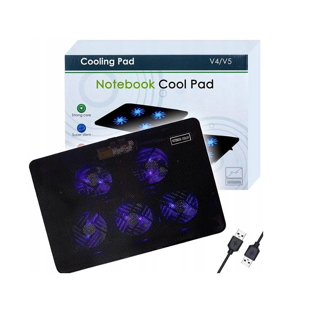 Ventilador de Laptop hasta 17&quot;, Blue LED, 5 Ventiladores (Cooling Pad)(+3. Dto: 10.01%)-V5