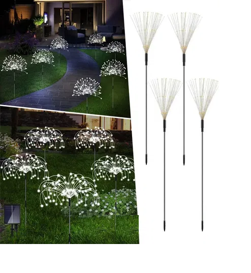 Kit, 4 Estacas de Acero Inoxidable con Luces LED y Panel Solar para Jardín(+3. Dto: 10.01%)-Plus0269