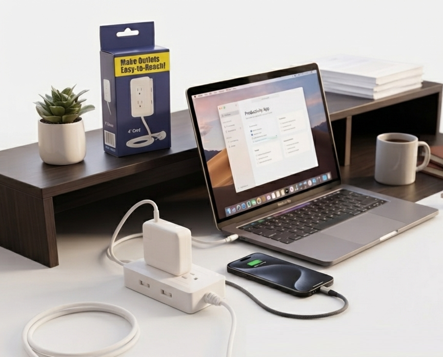 Extensión Eléctrica con Dos Tomacorrientes y 2 Puertos USB(+3. Dto:11.12%)-Plus0294