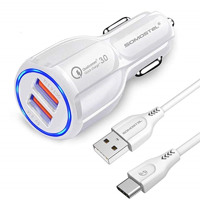 Somostel Carga Rápida para Vehículo doble USB + Cable Tipo C (+3. Dto:12.52%)-SMSA45