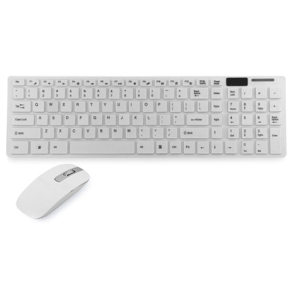 Teclado Inalámbrico + Mouse Inalámbrico Blanco-K-06