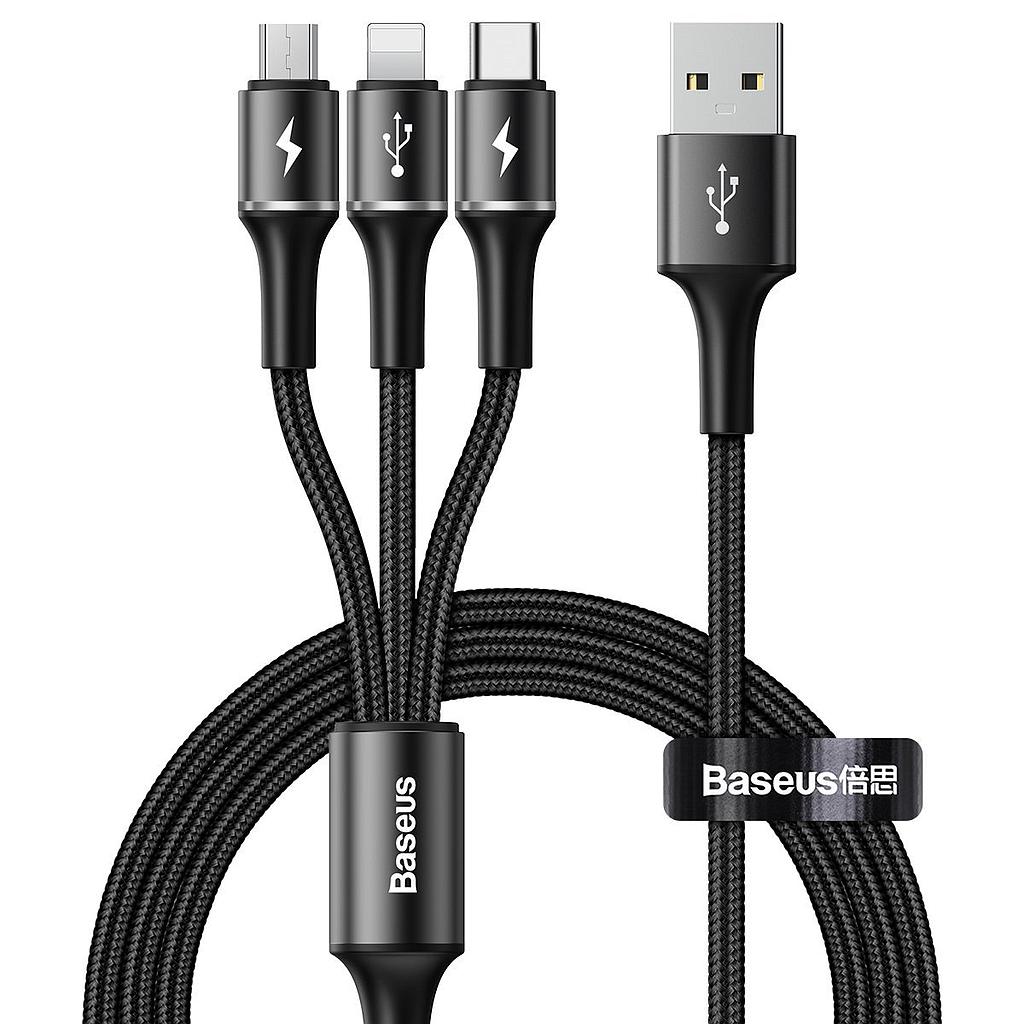 Baseus Cable de Carga 3 en 1 (Micro, Iphone, C)(+3. Dto: 10.01%)-CAMLTHA01 