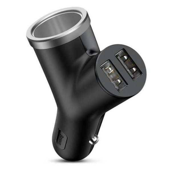 Baseus Extensión de Cigarrera Tipo Y + Cargador Dual para Vehículo(+3. Dto:10.01%)-CCALLYX01