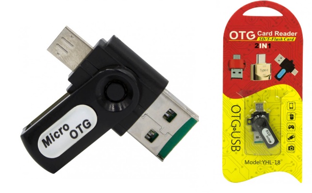 Adaptador OTG 2 en 1, Tipo Micro y USB-YHL-18